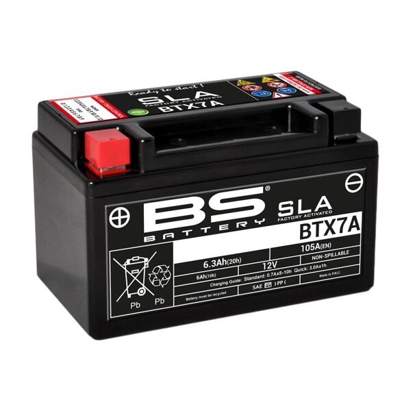 bs battery batteria sla esente da manutenzione abilitata in fabbrica - btx7a