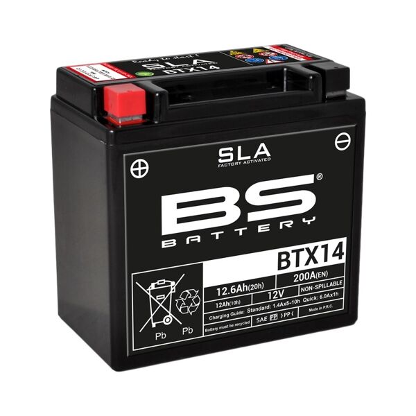 bs battery batteria sla esente da manutenzione abilitata in fabbrica - btx14