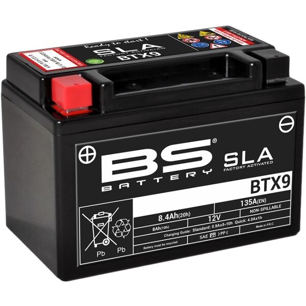 bs battery batteria sla esente da manutenzione abilitata in fabbrica - btx9