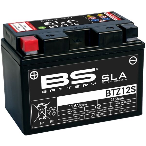 bs battery batteria sla senza manutenzione attivata in fabbrica - btz12s