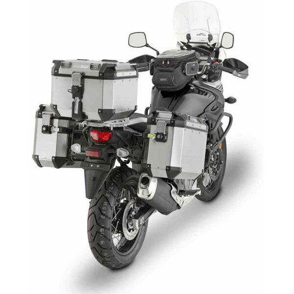 givi portapacchi laterale tubolare in acciaio per trekker outback case per suzuki dl 650 v-strom (17-21)