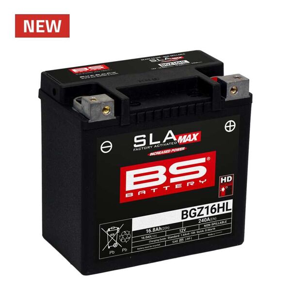 bs battery batteria sla max esente da manutenzione attivata in fabbrica - bgz16hl