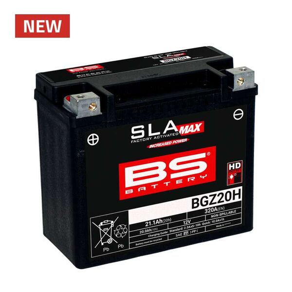 bs battery batteria sla max esente da manutenzione attivata in fabbrica - bgz20h