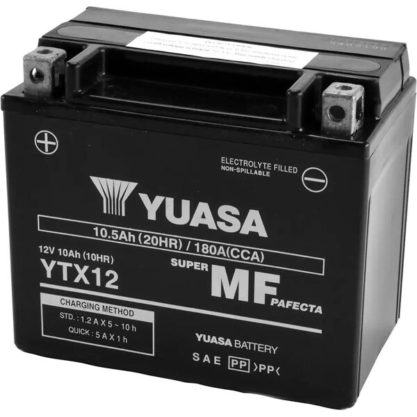 yuasa batteria moto 10 ah 12 v  ytx12-wc 152x88x131 mm (lxpxh) 4,44 kg