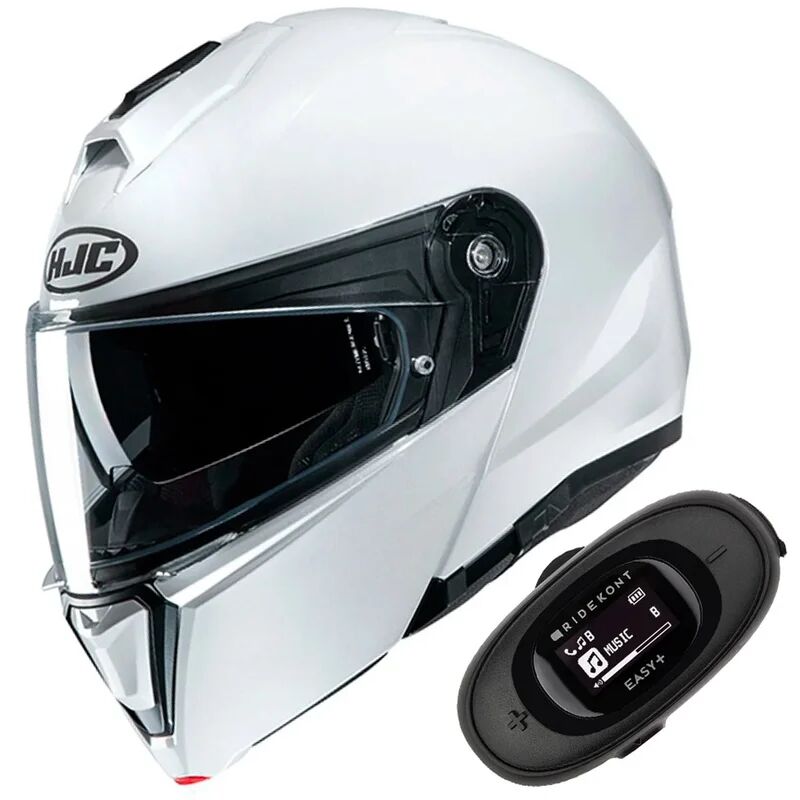 HJC - Casco + interfono Pack i 90 Solid Bianco + Easy+ Nero UNICA