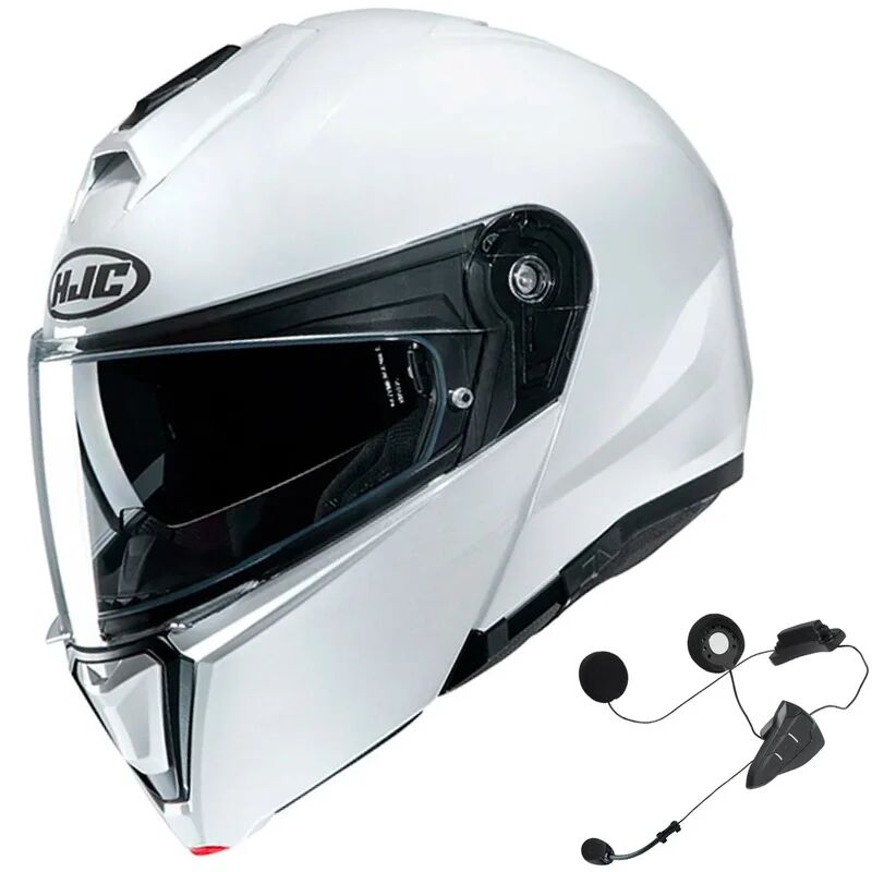 HJC - Casco + interfono Pack i 90 Solid Bianco + Smart HJC 10B Nero UNICA