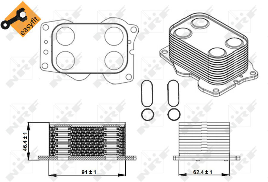 Radiatore Dell olio Nrf 31338 Easy Fit