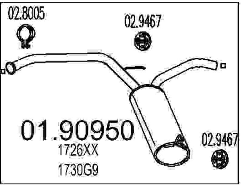 Silenziatore Posteriore Mts 01.90950