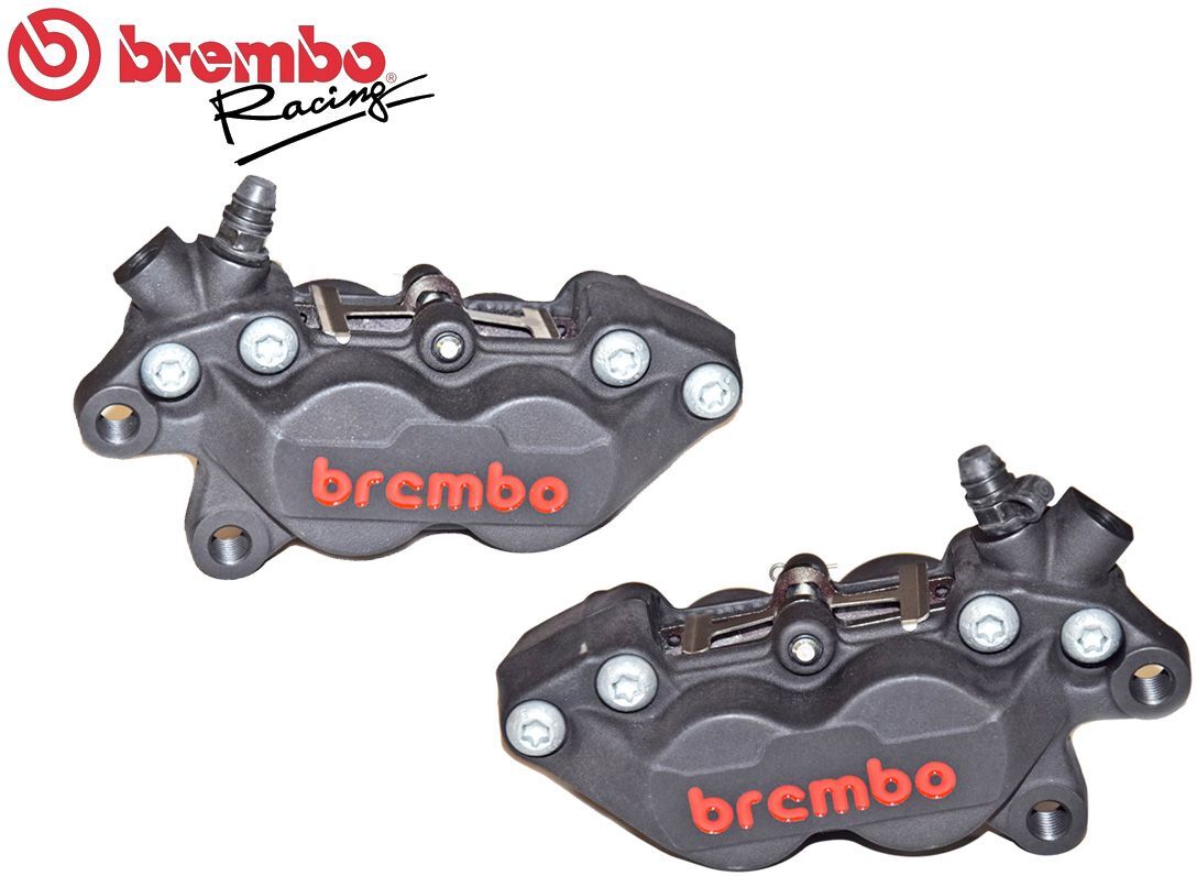 Kit Pinze Freno Nere Brembo Racing Cnc P4-40c + Set Pastiglie