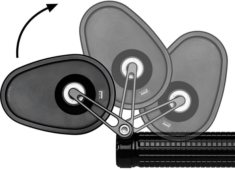 motogadget Mo.View Cruise Flip, specchietto manubrio senza vetro Nero