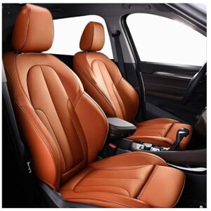 JIANQIAOFEI Autostoelhoezen Volledige set voor Mercedes-Ben-z GLE 5seats 2015-2023, Auto Lederen Hoes Stoelen Voor Achter Waterdichte Beschermers Auto-Accessoires,F/Orange