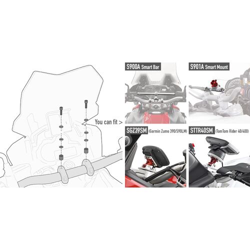 GIVI Kit voor montage van de Smart Bar S900A of de Smart Mount S901A Montagekit -