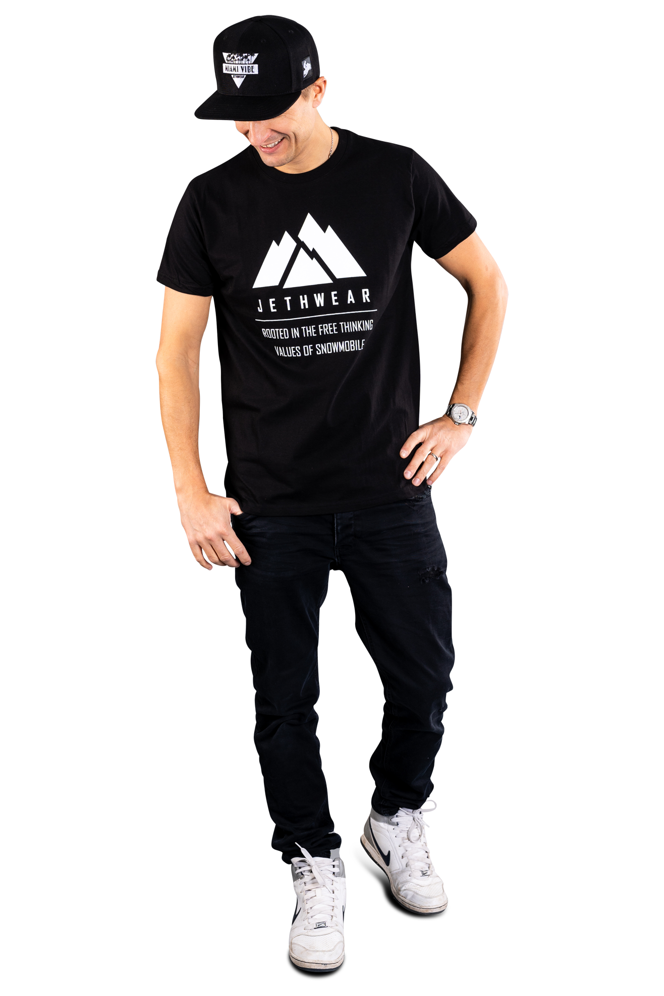 JETHWEAR T-Skjorte Jethwear Mountain Tee Svart oransje