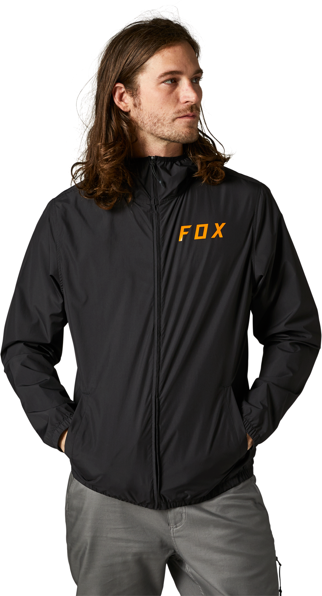 FOX Jakke FOX Clean Up Windbreaker Svart oransje