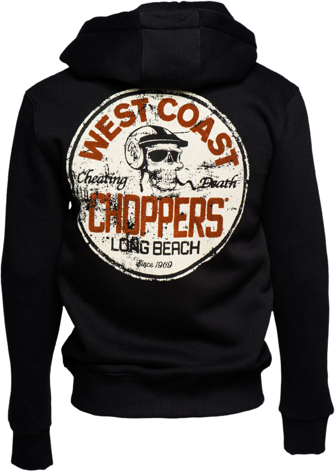 West Coast Choppers Hoodie West Coast Choppers Cheating Death Zip Svart oransje