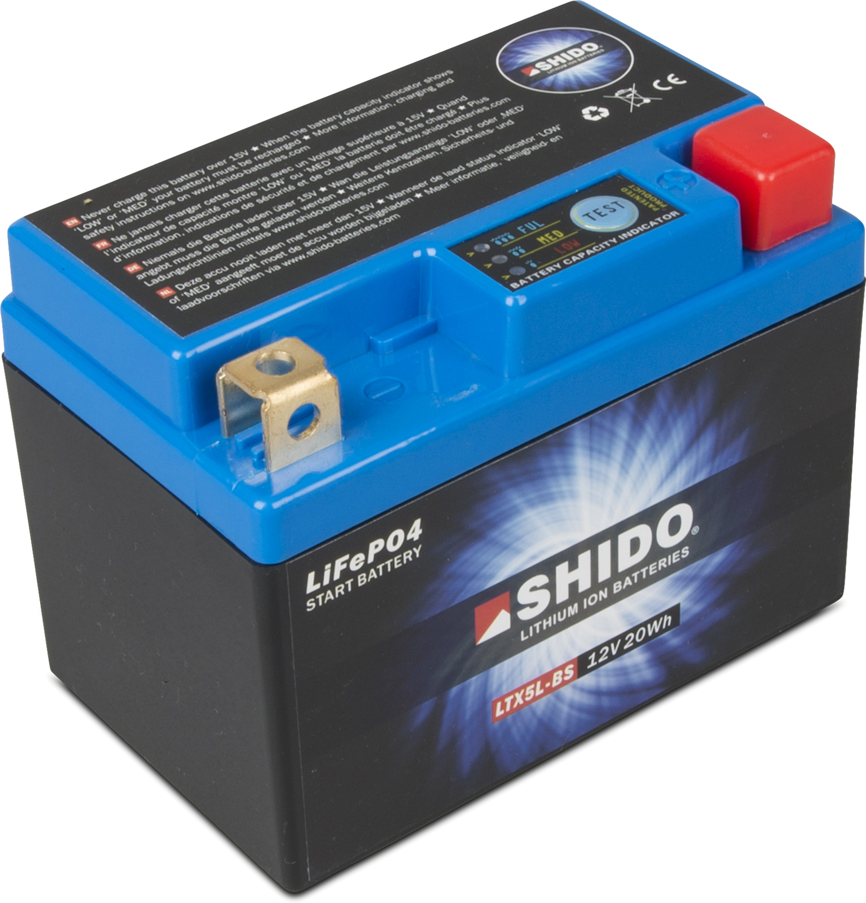 Shido MC Batteri Shido Lithium Gel -Finn modell oransje