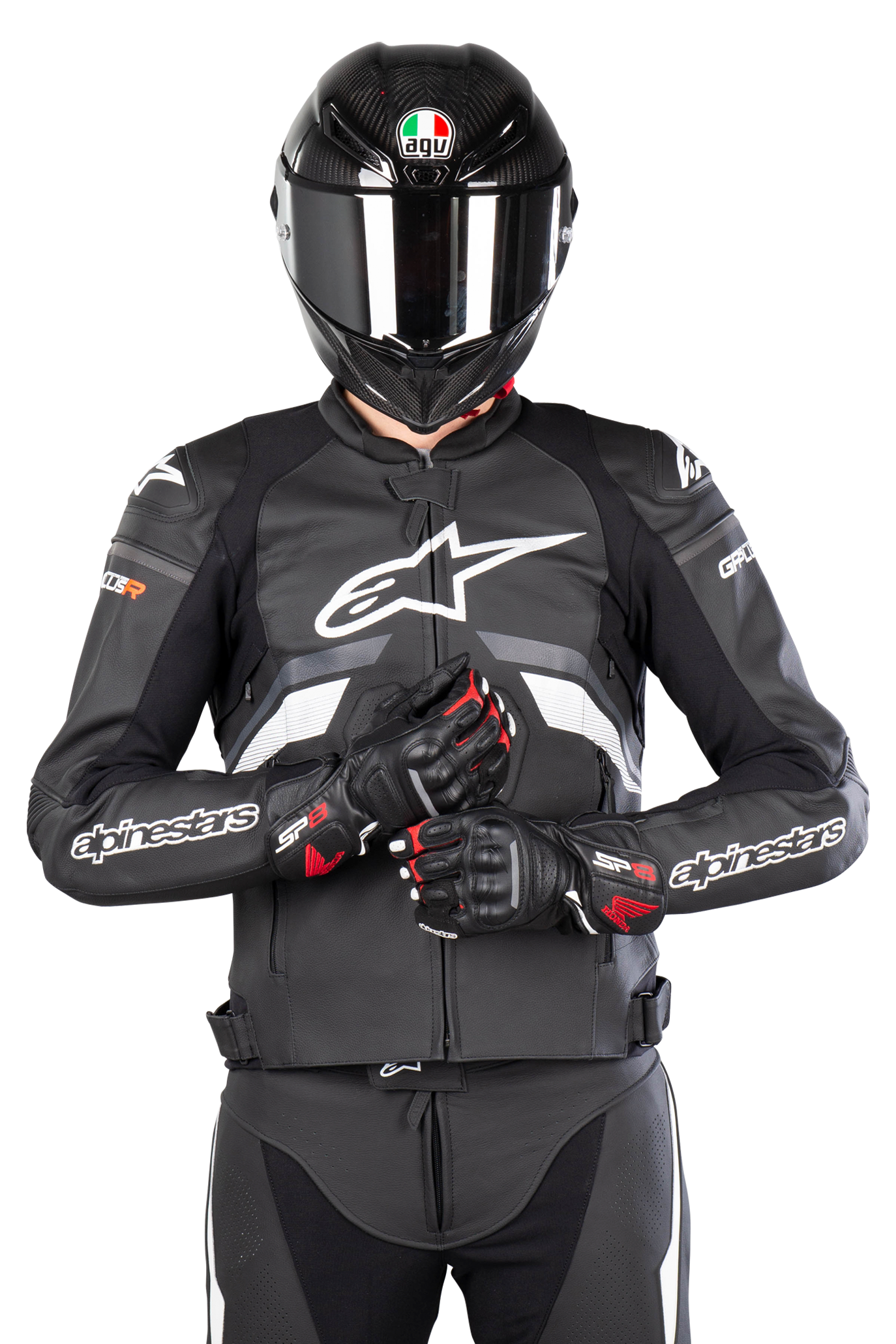 Alpinestars MC-Jakke Alpinestars GP Plus R V3 Svart-Grå-Hvit oransje