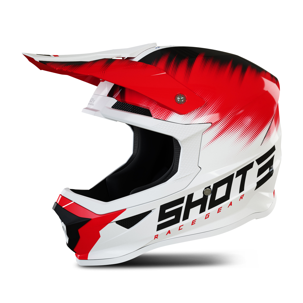 Shot Race Gear Crosshjelm Shot Furious Roll Barn Marine-Hvit-Rød