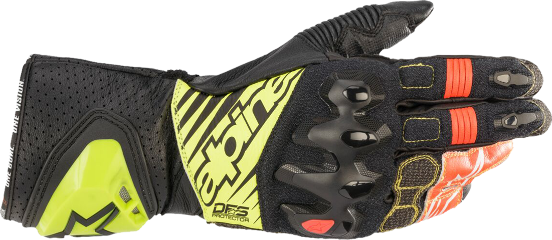 Alpinestars MC-Hansker Alpinestars GP Tech V2 Svart-Gul Fluo-Hvit-Rød Fluo oransje