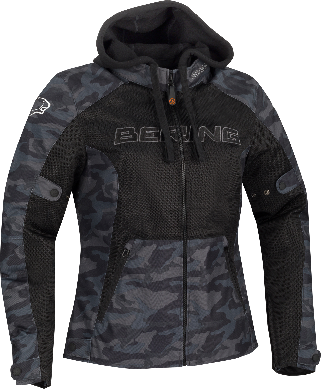 Bering MC-Hoodie Bering Spirit Dame Svart-Grønn-Kamo oransje