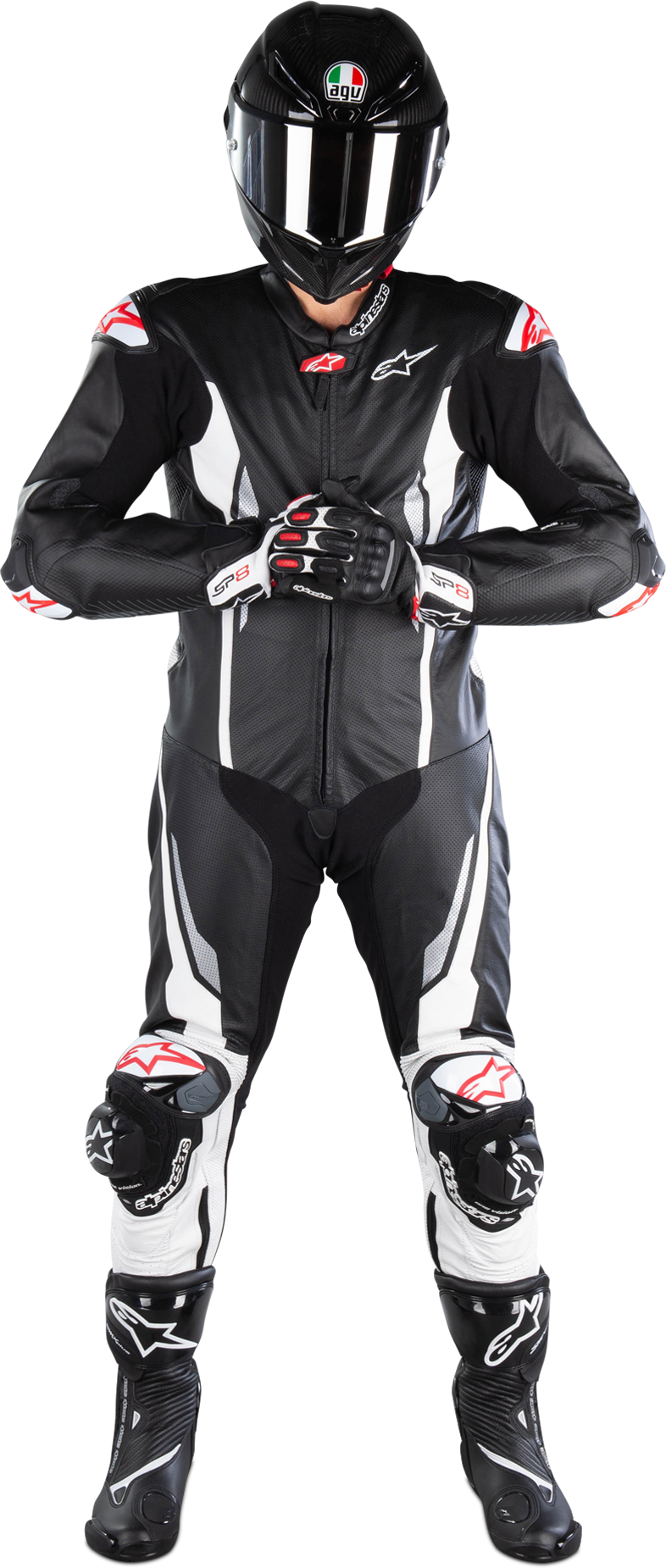 Alpinestars Skinndress Alpinestars Racing Absolute Tech-Air® Svart-Hvit oransje