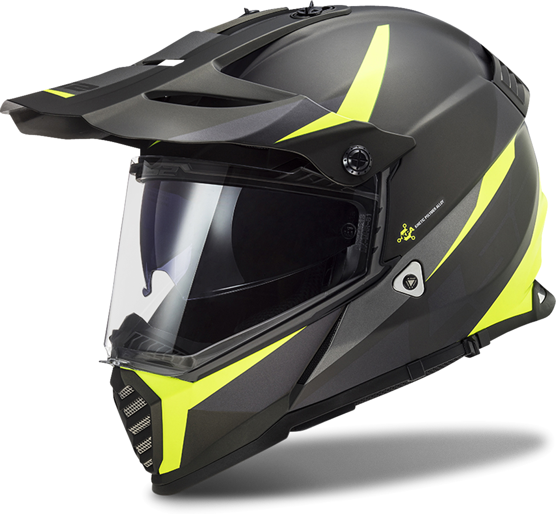 LS2 Adventurehjelm LS2 MX436 Pioneer Evo Svart-HiVis-Gul oransje