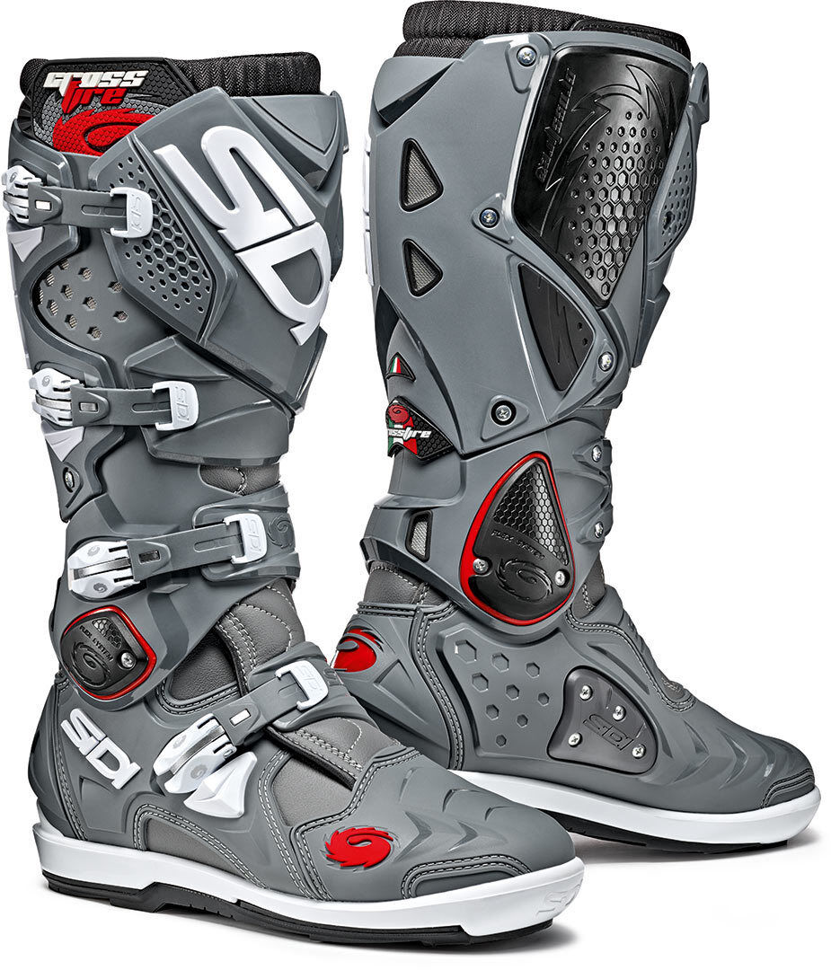 Sidi Crossfire 2 SRS Motocross Boots Motocross støvler 42 Svart Grå