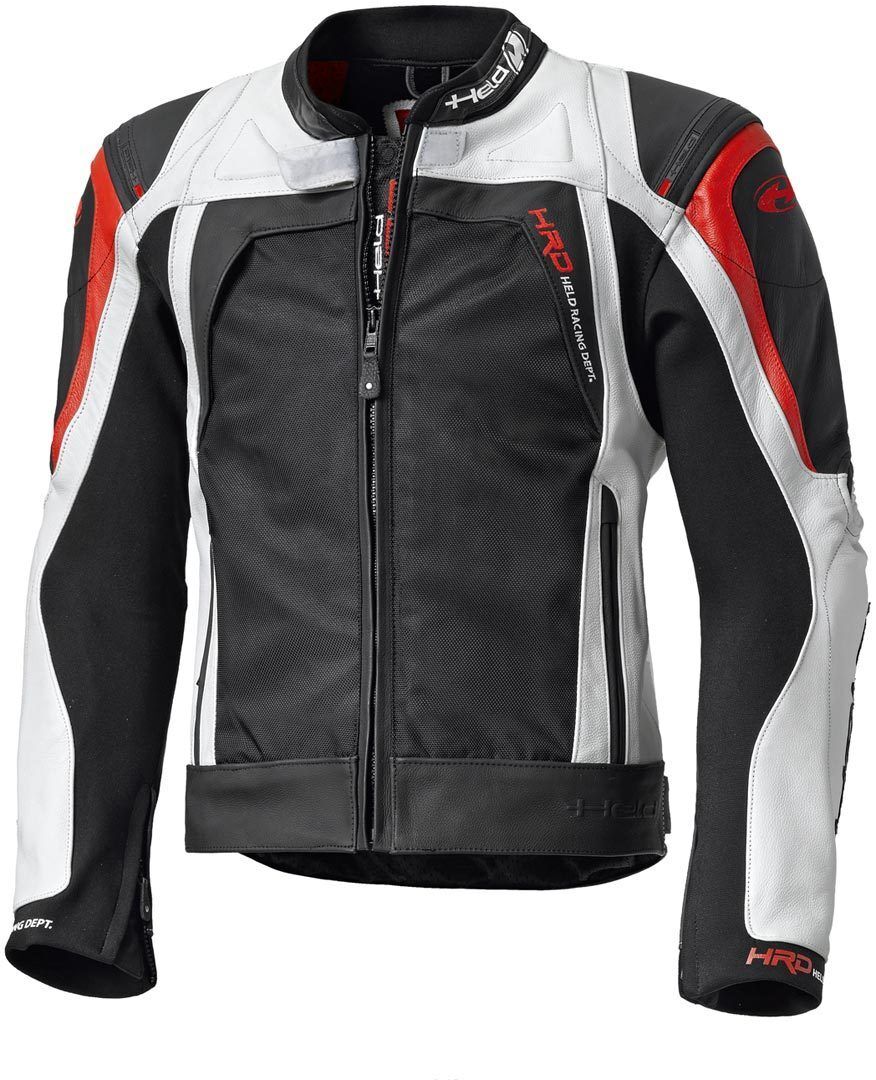 Held Hashiro Motorsykkel skinn/tekstil jakke 50 Svart Hvit Rød