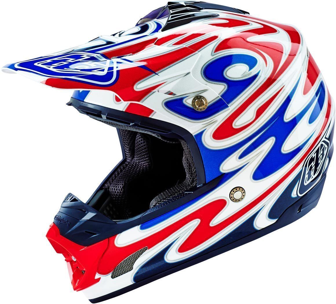 Troy Lee Designs SE3 Reflection Motocross Helmet Motocross Hjelm XS Hvit