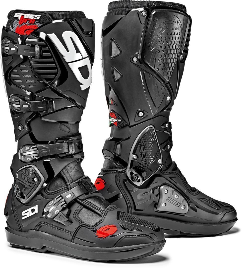 Sidi Crossfire 3 SRS Motocross Boots Motocross støvler 45 Svart