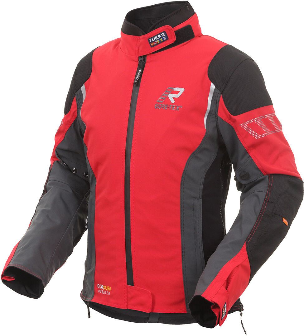 Rukka Elastina Ladies Motorcycle Textile Jacket Damer Motorsykkel Tekstil Jakke 34 Svart Rød