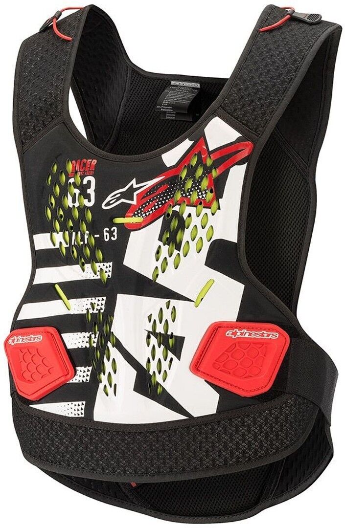 Alpinestars Sequence Chest Protector Brystbeskytter XL 2XL Hvit Rød