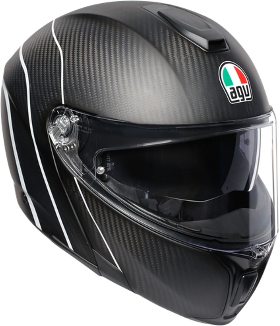 AGV Sportmodular PLK Refractive Carbon hjelm 2XL Svart Sølv