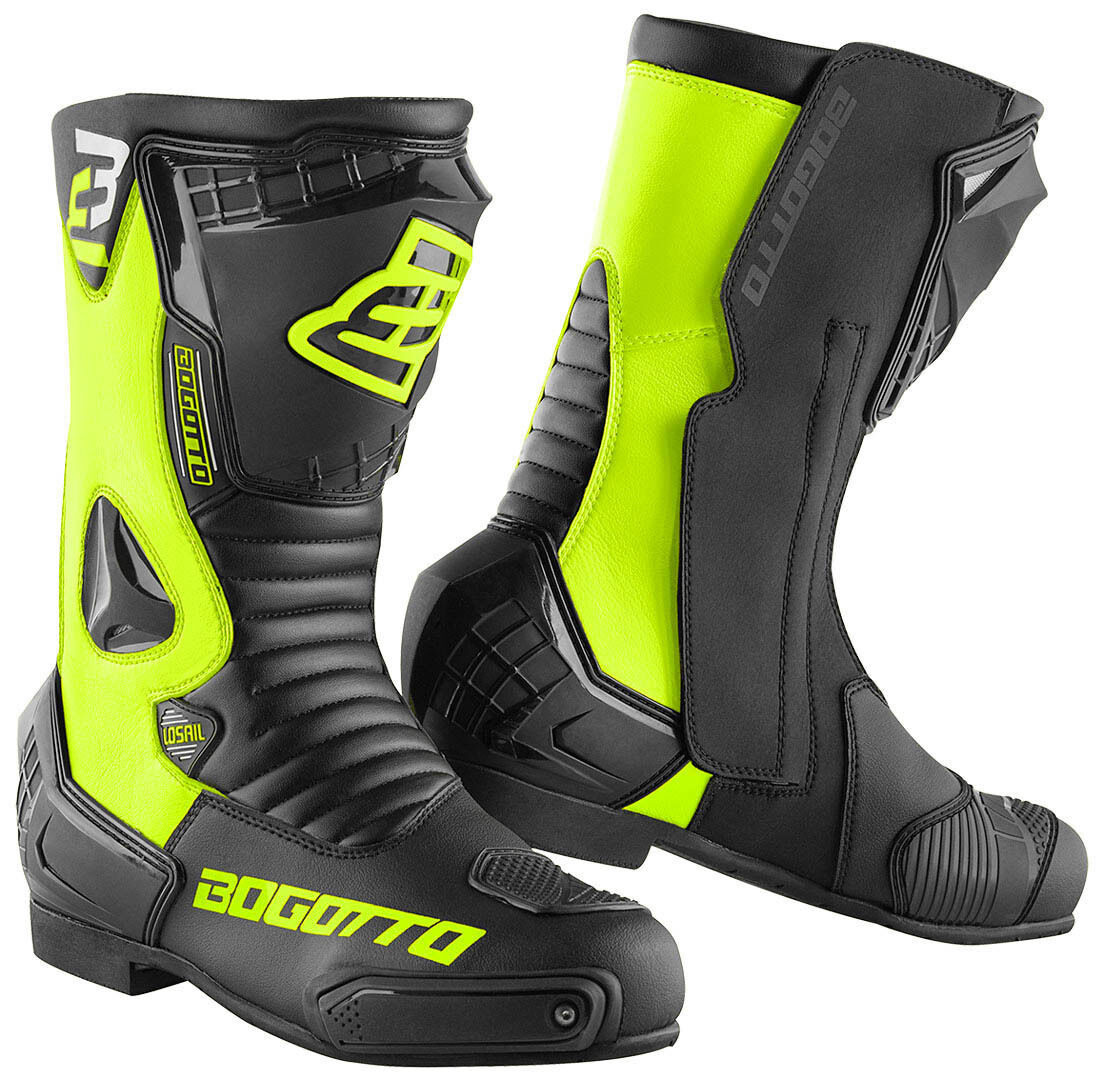 Bogotto Losail Motorcycle Boots Motorsykkel Støvler 43 Svart Gul