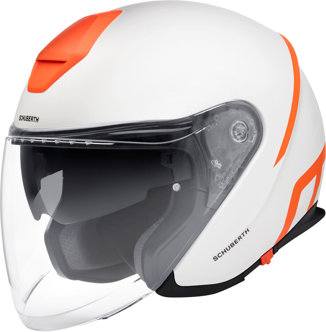 Schuberth M1 Pro Strike Jet hjelm S Hvit Oransje