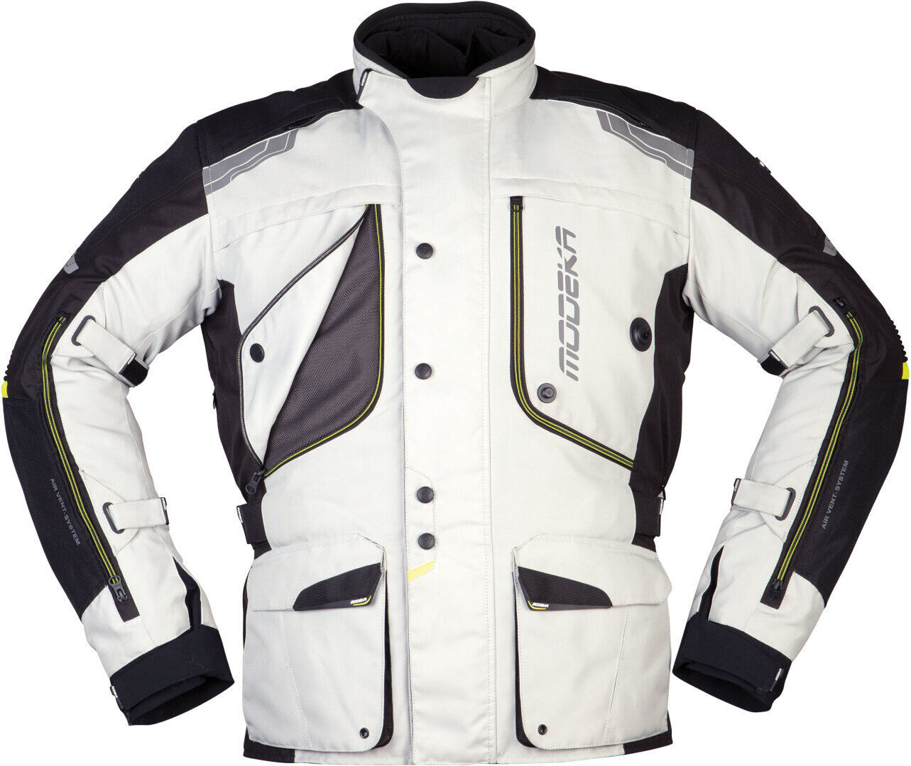 Modeka Aeris Motorsykkel tekstil jakke XS Svart Grå
