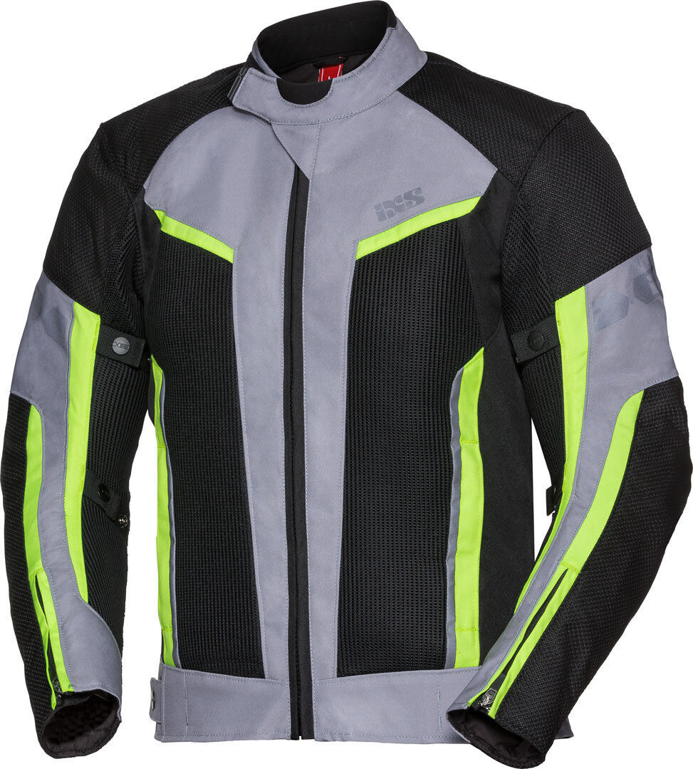 IXS Sport Ashton-Air Motorsykkel tekstil jakke L Svart Grå Gul