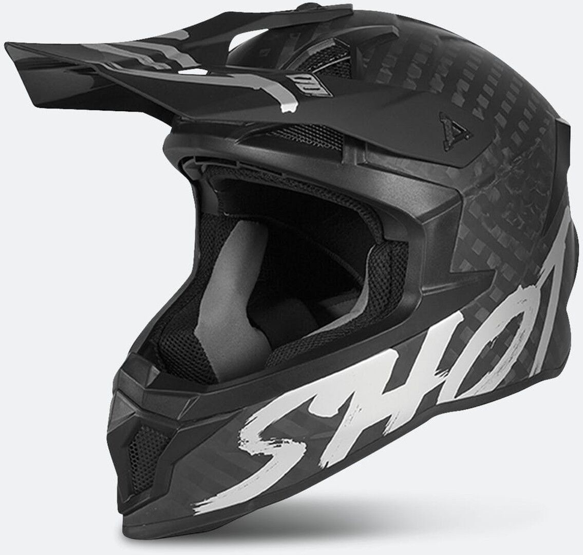 Shot Lite Solid Carbon Motocross hjelm XL Sølv