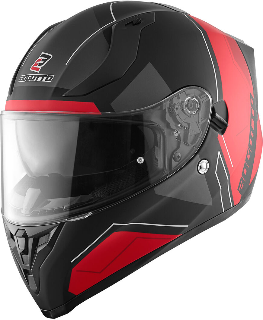 Bogotto V128 Strada Helmet Hjelm XS Svart Rød