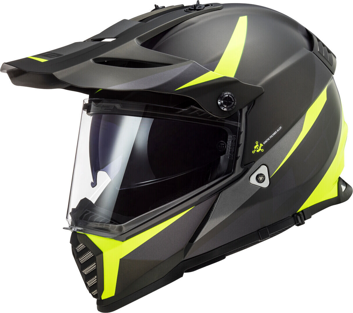 LS2 MX436 Pioneer Evo Router Motocross hjelm XL Svart Gul
