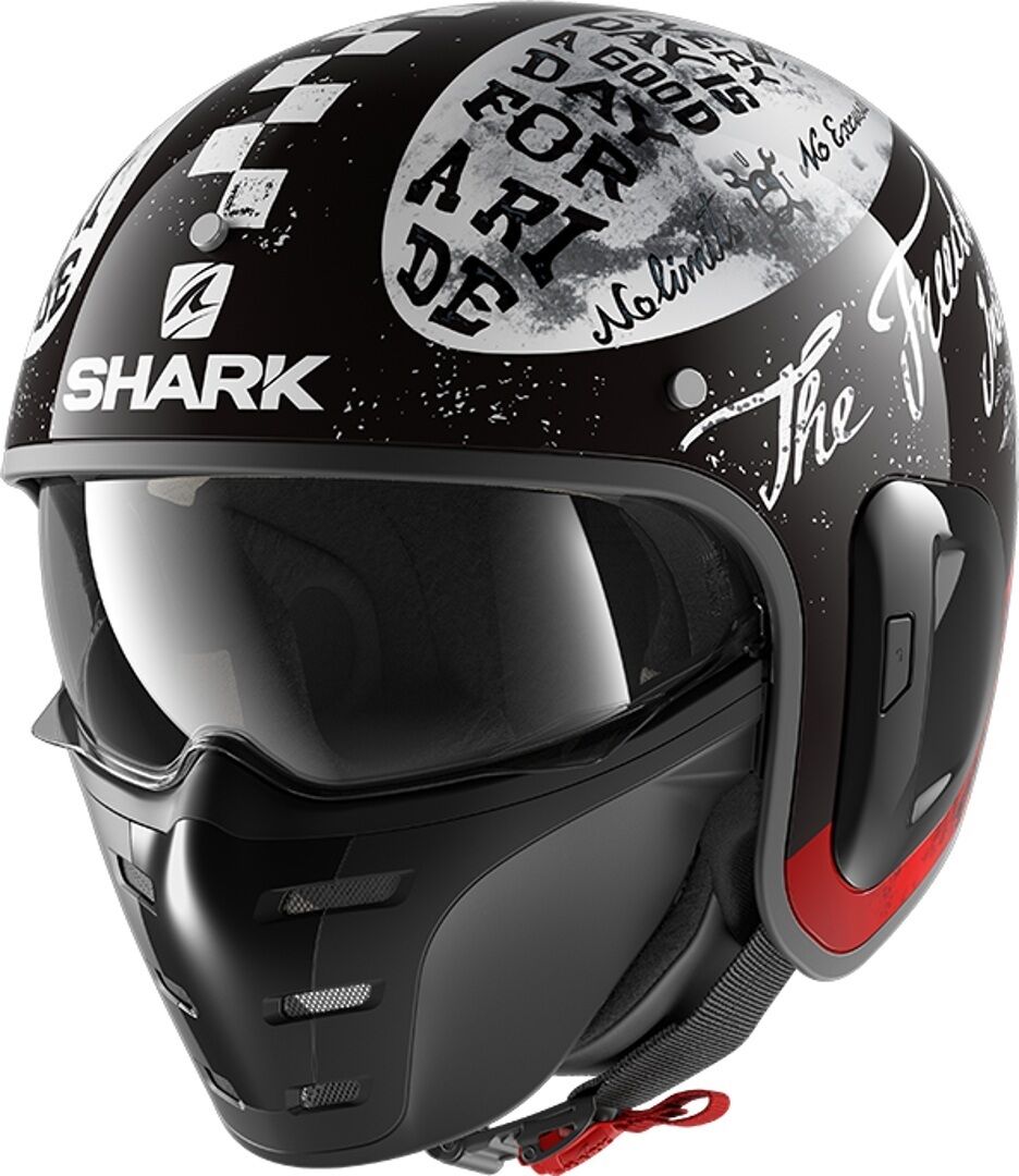 Shark S-Drak 2 Tripp In Jet Helmet Jet Hjelm 2XL Svart Hvit