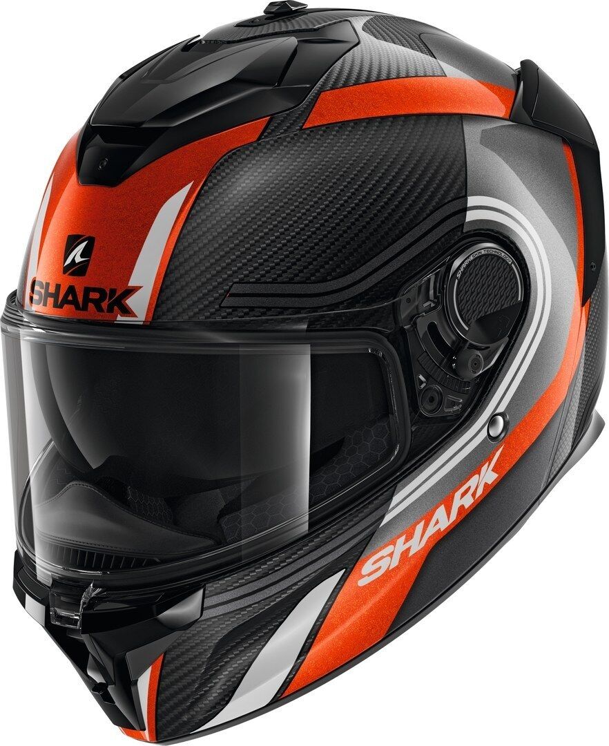 Shark Spartan GT Carbon Tracker Helmet Hjelm S Svart Hvit Oransje