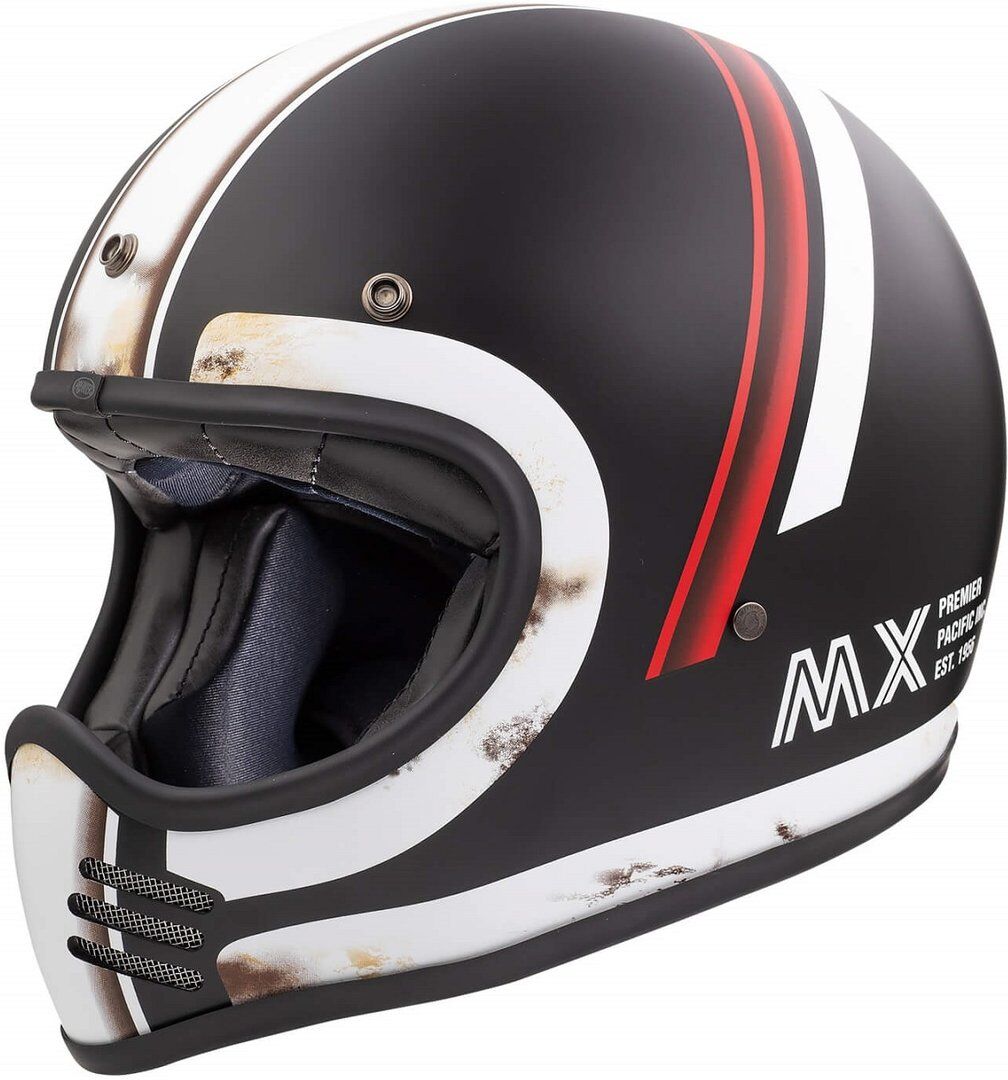 Premier Trophy MX DO 92 O.S BM Motocross Helmet Motocross Hjelm S Svart Hvit Rød