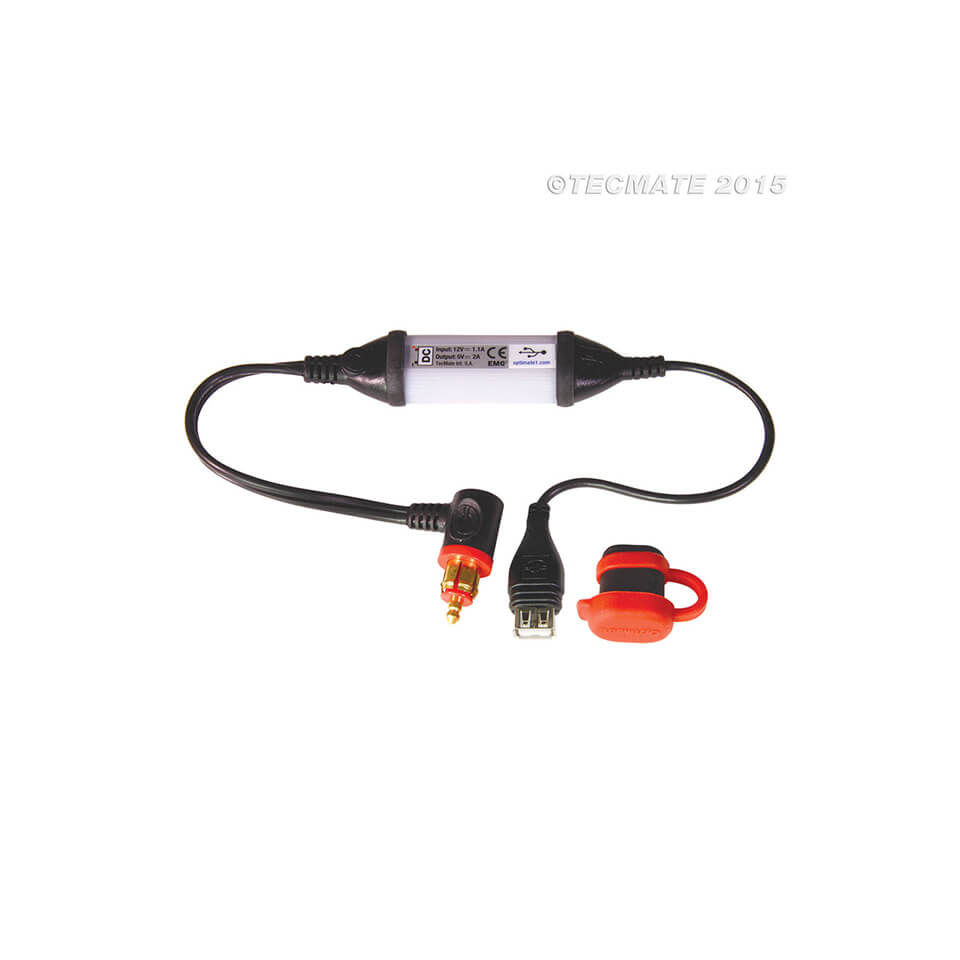 OPTIMATE ladeadapter motorsykkel socket plugg 90° til USB (nr.104)