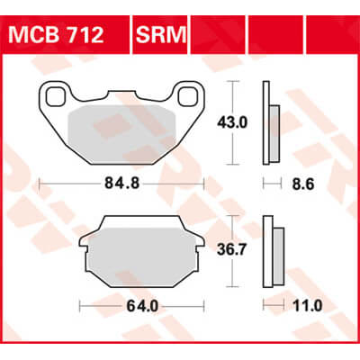 TRW Lucas Bremsekloss MCB712