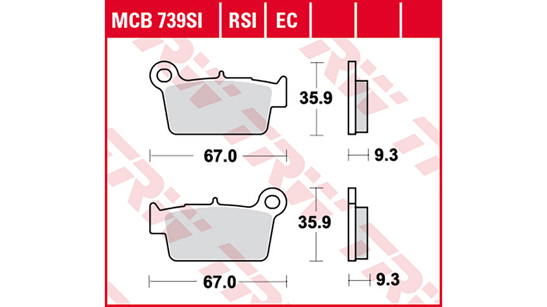 TRW Lucas TRW Lucas bremsekloss MCB739SI Sinter Offroad