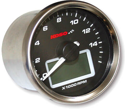 KOSO Rev counter GP stil D55, 0-16000 rpm  Sølv