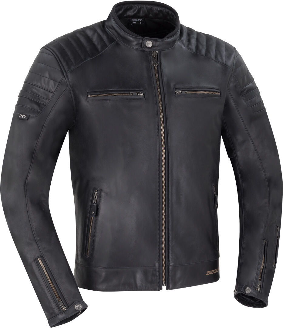 Segura Stripe Black Edition Motorsykkel skinnjakke 2XL Svart