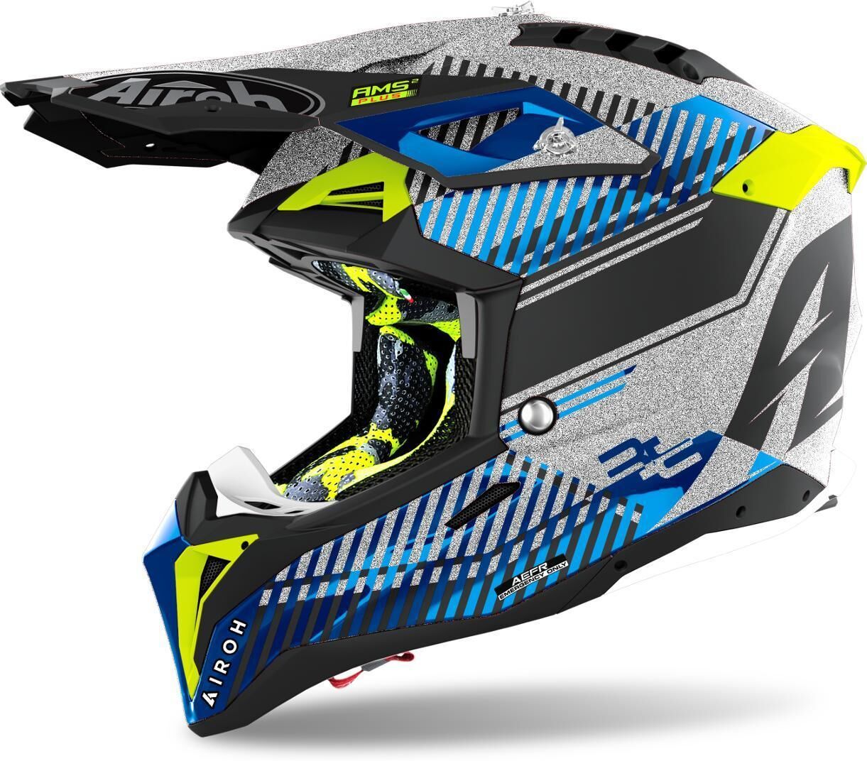 Airoh Aviator 3 Wave Carbon Motocross Hjelm S Sølv