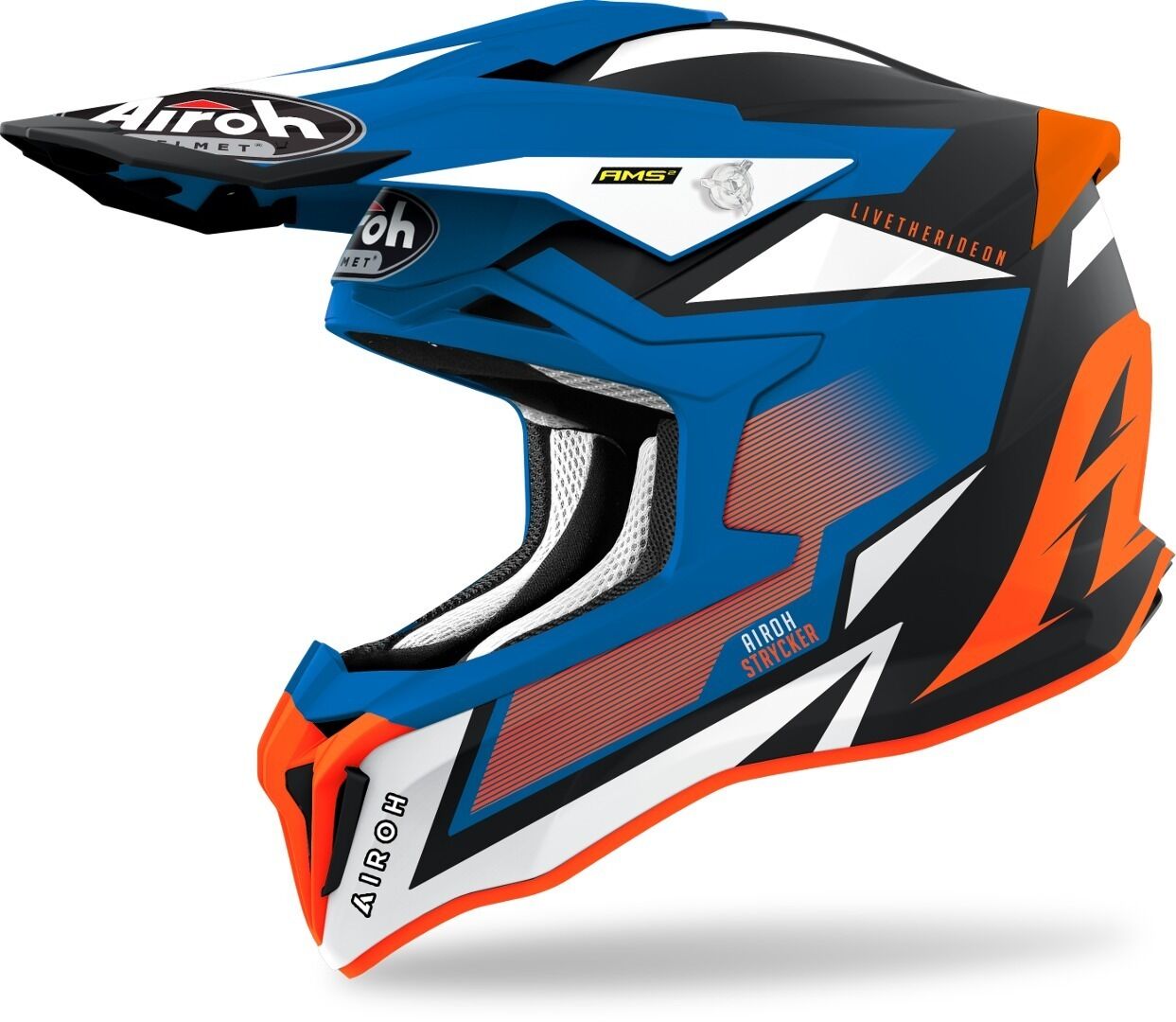 Airoh Strycker Axe Carbon Motocross Hjelm XL Blå